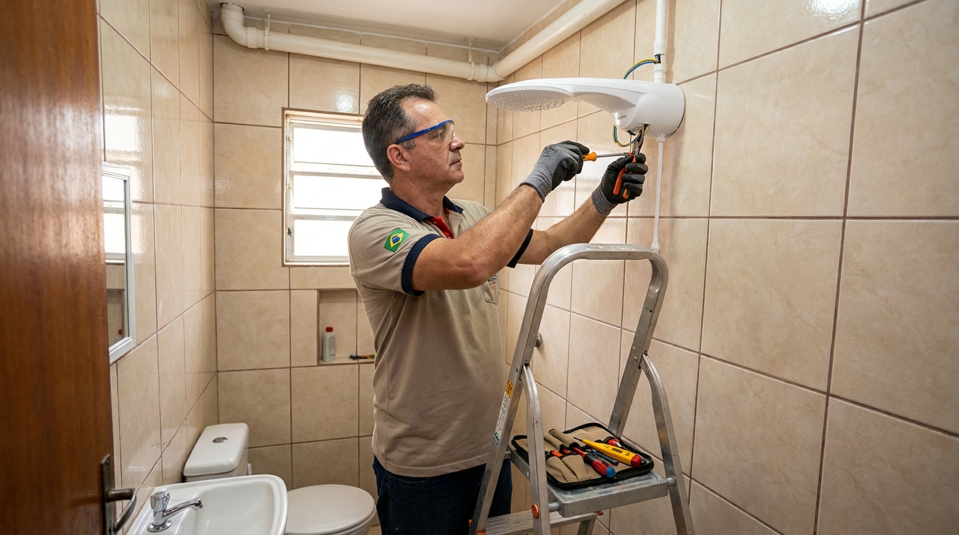 Substituição de Chuveiro Antigo em Vitória‑ES